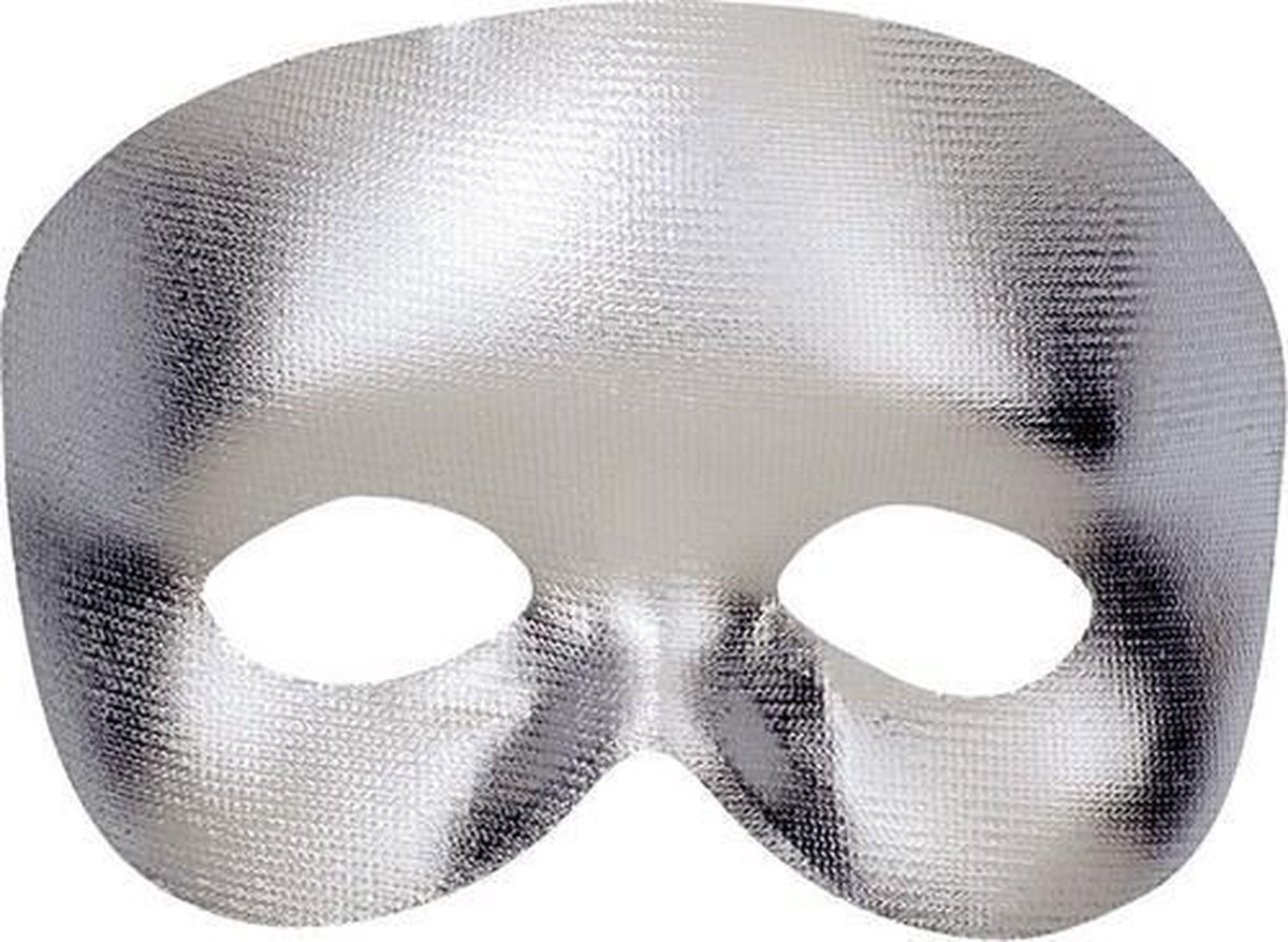 WIDMANN - Glinsterend zilverkleurig halfmasker voor volwassenen - Maskers > Half maskers